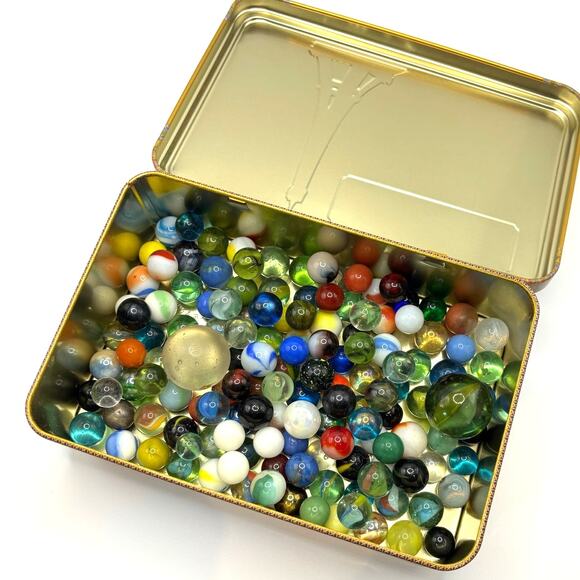 1.7lbs Vintage Pre-1970's Marbles with Uranium + Possible Akro, Vitro, Jabo - Picture 2 of 3